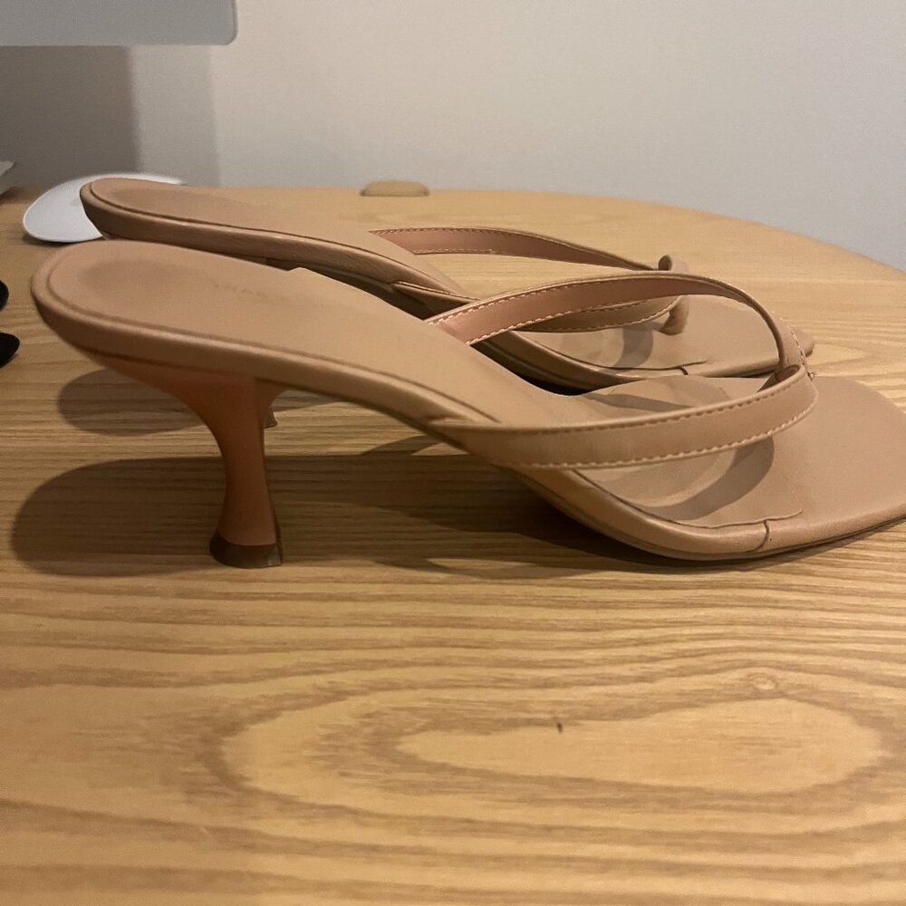 Nude kitten heel sandal